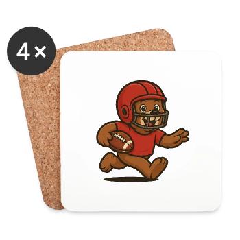 American Football - Bear - Coasters (set of 4) - white - Front