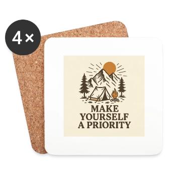 FAITES DE VOUS UNE PRIORITÉ - Dessous de verre (lot de 4) - blanc - Devant