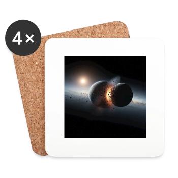 Cosmic Eclipse Design - Coasters (set of 4) - white - Front