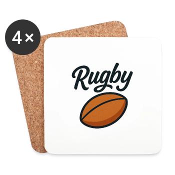 Rugby - Dessous de verre (lot de 4) - blanc - Devant