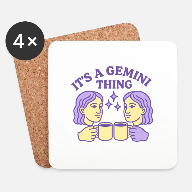 It's a Gemini Thing - Zwillinge Sternzeichen - Untersetzer (4er-Set) - Weiß
