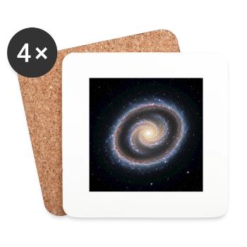 Galaxie Spirale Kunstdruck - Untersetzer (4er-Set) - Weiß - Vorne