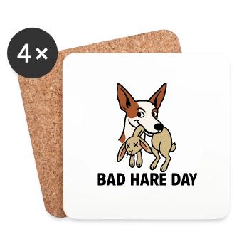 Bad Hare Day mit Podenco - Untersetzer (4er-Set) - Weiß - Vorne