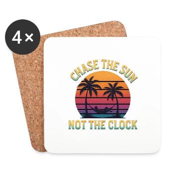 Chase the Sun, Not the Clock - Untersetzer (4er-Set) - Weiß - Vorne