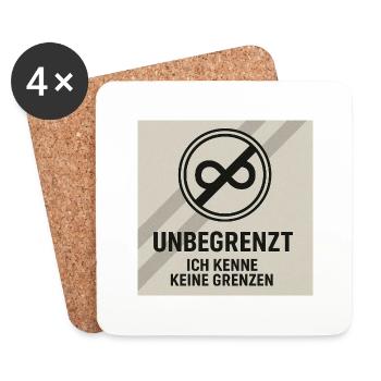 Unbegrenzt Strich Ich kenne keine Grenzen - Untersetzer (4er-Set) - Weiß - Vorne