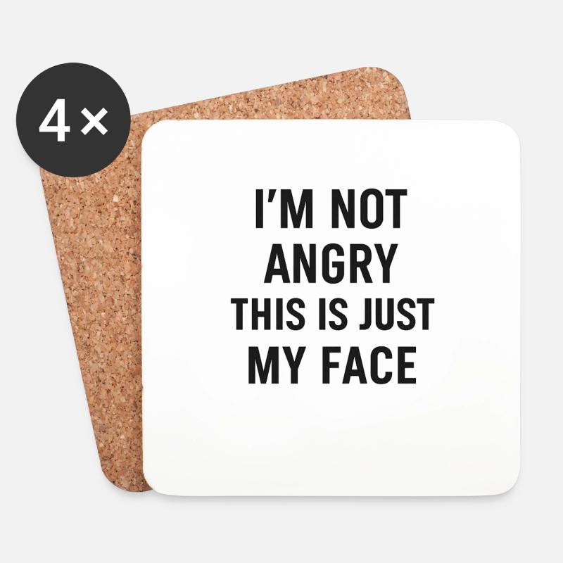 Resting Face – Not Angry, Just Me - Untersetzer (4er-Set) - Weiß