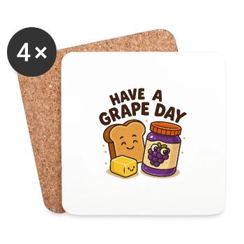 Have a grape day - Untersetzer (4er-Set) - Weiß - Vorne