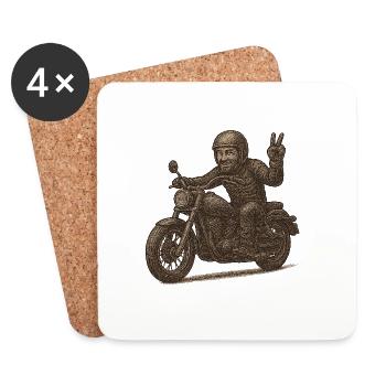 Motard 2 - Dessous de verre (lot de 4) - blanc - Devant