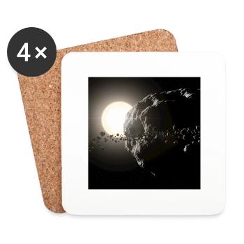 Moon and starry sky - Coasters (set of 4) - white - Front