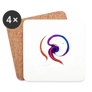 Cosmic Flow – a collection of vibrant, galactic - Coasters (set of 4) - white - Front