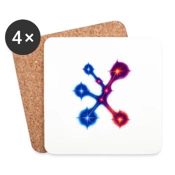 Cosmic Flow – a collection of vibrant, galactic - Coasters (set of 4) - white - Front