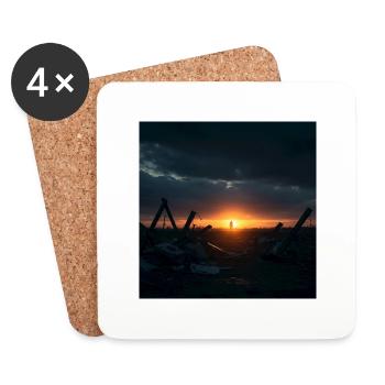 Sonnenuntergang am See - Untersetzer (4er-Set) - Weiß - Vorne