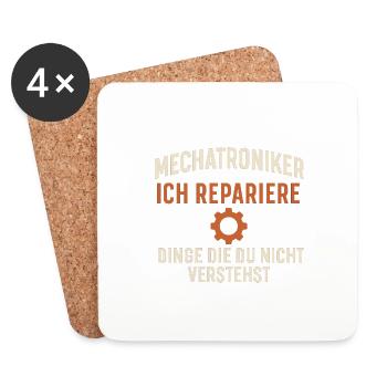 Mechatroniker Repariert - Untersetzer (4er-Set) - Weiß - Vorne