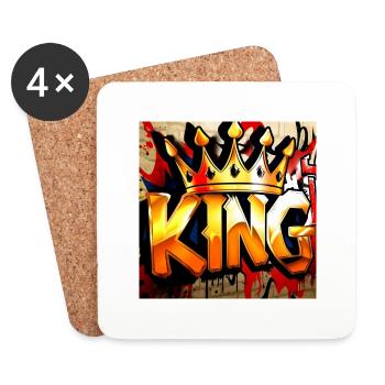 King - Untersetzer (4er-Set) - Weiß - Vorne