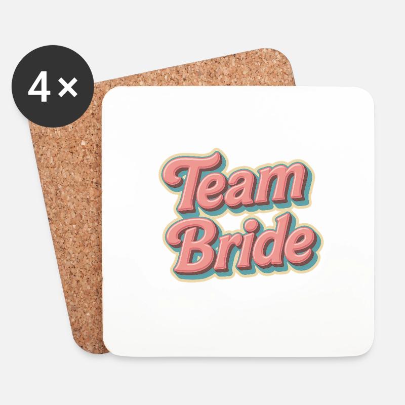 Team Bride – Junggesellinnenabschied Design - Untersetzer (4er-Set) - Weiß