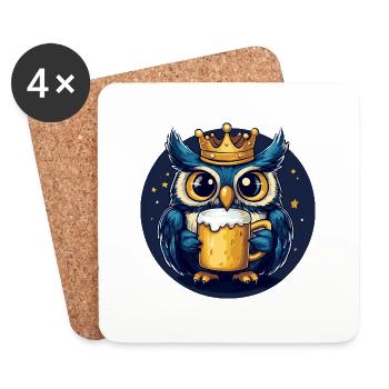 Bière Owl - Dessous de verre (lot de 4) - blanc - Devant