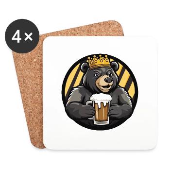 Bär Bier - Untersetzer (4er-Set) - Weiß - Vorne