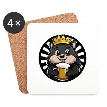 Hedgehog beer - Coasters (set of 4) - white - Front