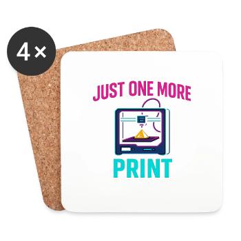 Just One More Print – Nerdiges Maker Motiv - Untersetzer (4er-Set) - Weiß - Vorne