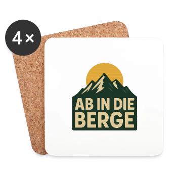 Ab in die Berge - Untersetzer (4er-Set) - Weiß - Vorne