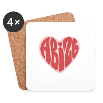 ABG Heart Typography in Pink - Coasters (set of 4) - white - Front