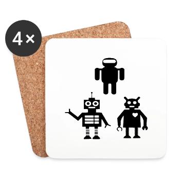Roboter Android - Untersetzer (4er-Set) - Weiß - Vorne