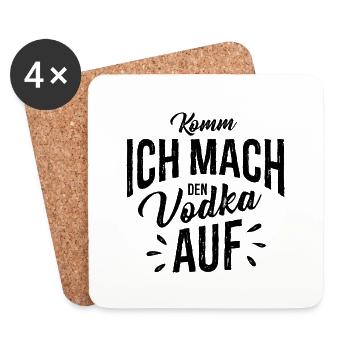 KOMM ICH MACH DEN VODKA AUF - Untersetzer (4er-Set) - Weiß - Vorne