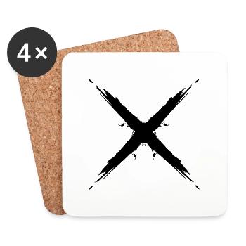 Kreuz Design Vektor Plus Neu Symbol - Coasters (set of 4) - white - Front