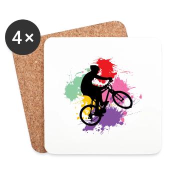 bicycle - Coasters (set of 4) - white - Front