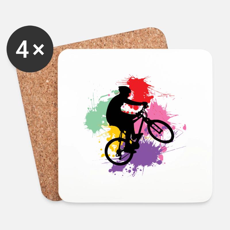 Fahrrad - Untersetzer (4er-Set) - Weiß