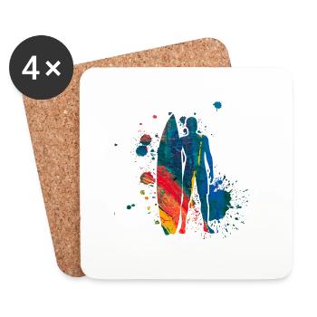 Surfing - Coasters (set of 4) - white - Front