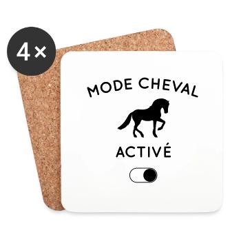 Humour - Mode cheval activé - Dessous de verre (lot de 4) - blanc - Devant