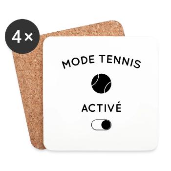 Humour - Mode tennis activé - Dessous de verre (lot de 4) - blanc - Devant