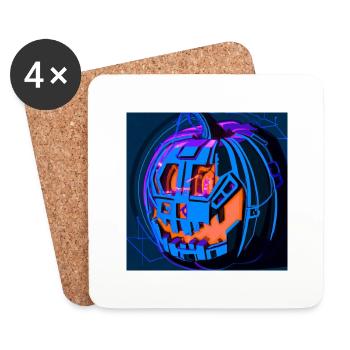 Halloween Kübis in science fiction style - Coasters (set of 4) - white - Front
