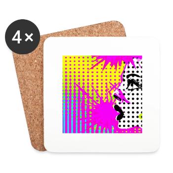 Pop art - Untersetzer (4er-Set) - Weiß - Vorne