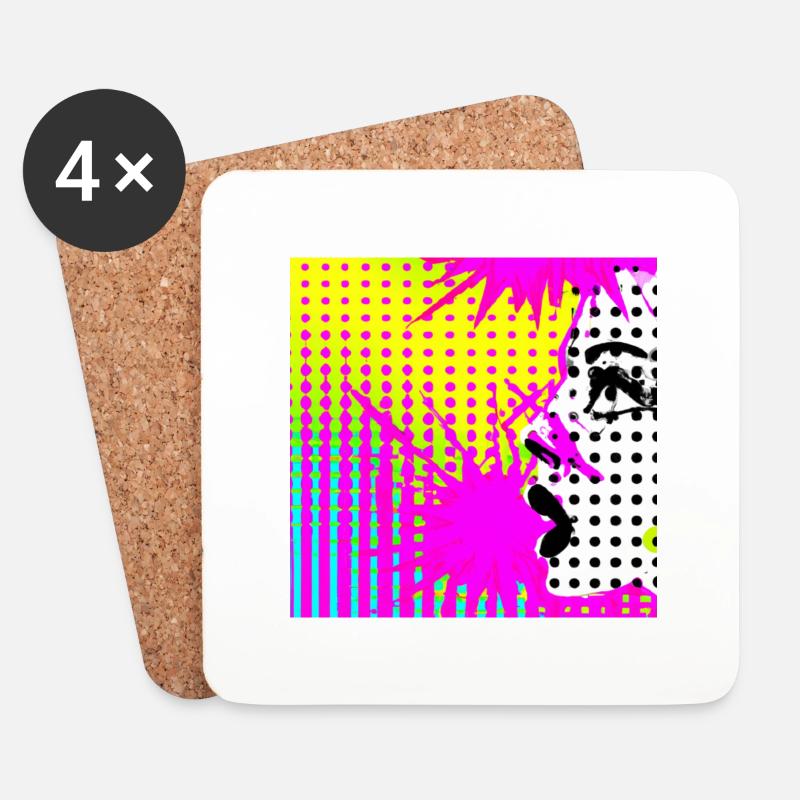 Pop art - Untersetzer (4er-Set) - Weiß