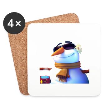 Snowman with sunglasses - Coasters (set of 4) - white - Front