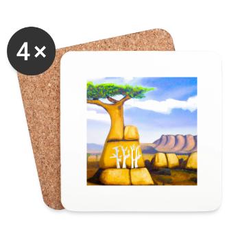Surreal african landscape - Untersetzer (4er-Set) - Weiß - Vorne