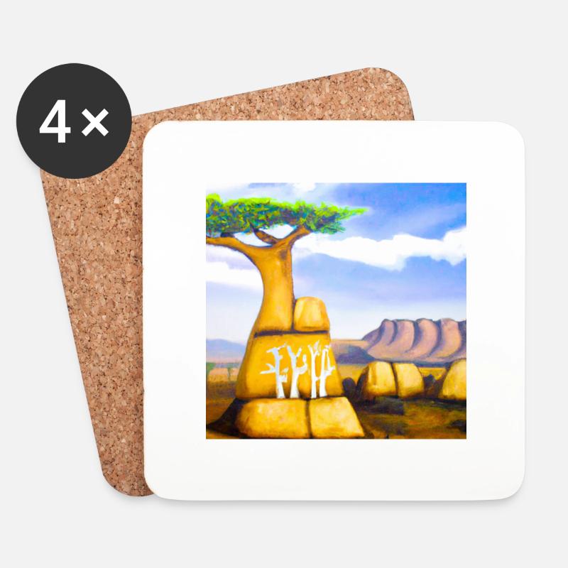 Surreal african landscape - Untersetzer (4er-Set) - Weiß