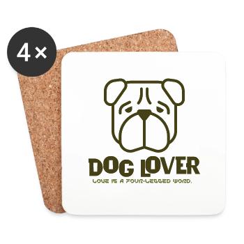 Dog Lover i love dogs animal style - Untersetzer (4er-Set) - Weiß - Vorne