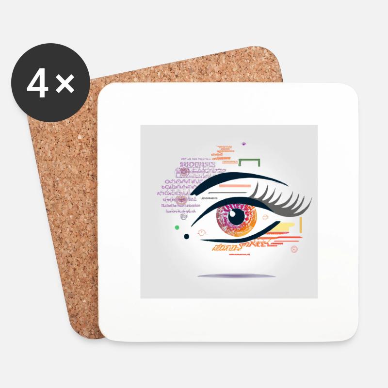 Leuchtendes Auge - Untersetzer (4er-Set) - Weiß