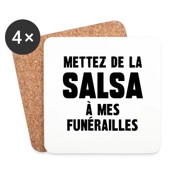 mettez de la salsa mes funérailles - Dessous de verre (lot de 4) - blanc - Devant