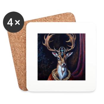 The Deer King - Coasters (set of 4) - white - Front