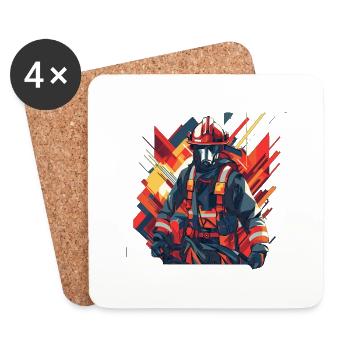 Helden des Feuers - Untersetzer (4er-Set) - Weiß - Vorne