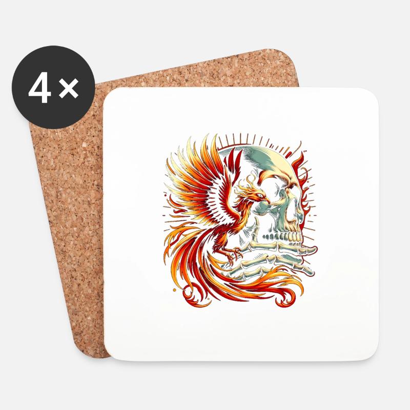 Die Wiedergeburt des Phönix - Untersetzer (4er-Set) - Weiß