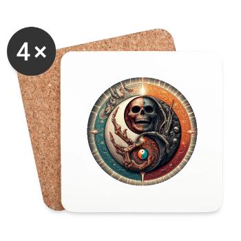 YinYangSkull - Coasters (set of 4) - white - Front