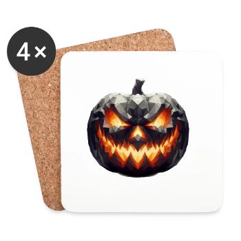 A scary Halloween pumpkin - Coasters (set of 4) - white - Front
