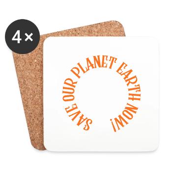 Save our planet earth now! - Coasters (set of 4) - white - Front