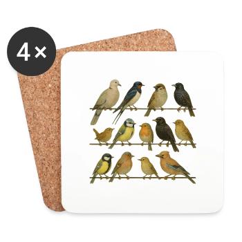 Bird Watcher Bird Lover - Coasters (set of 4) - white - Front