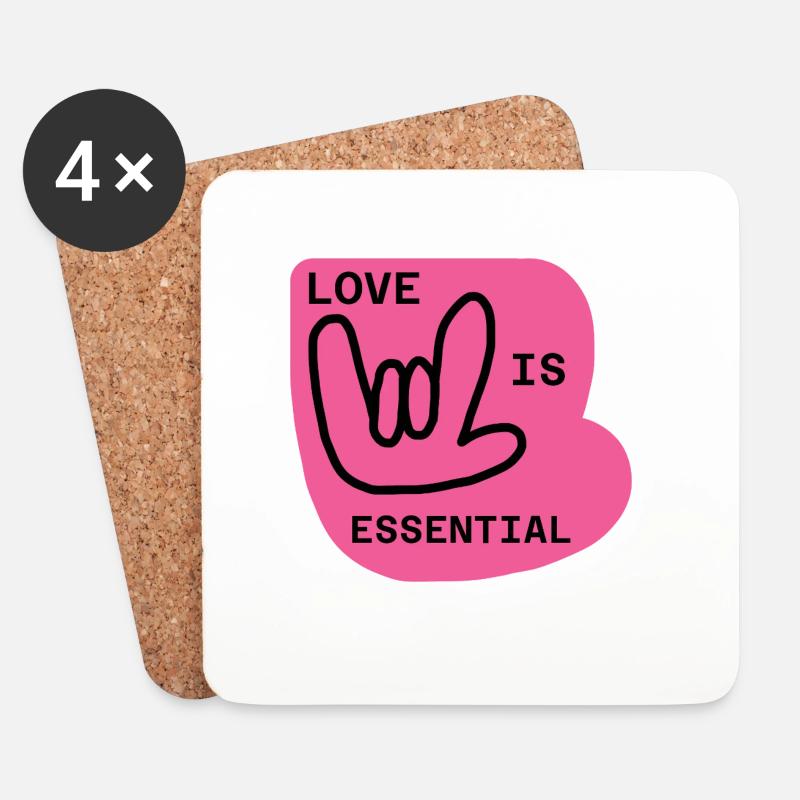Love is Essential - Untersetzer (4er-Set) - Weiß